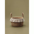 Nordic Lace Woven Straw Handheld Storage Basket