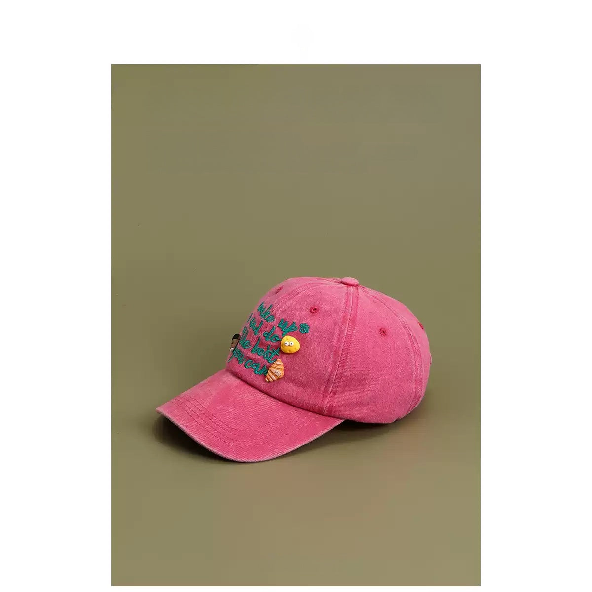 Washed Embroidered Letter Baseball Cap