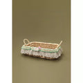 Lace Fabric Trim Woven Storage Basket