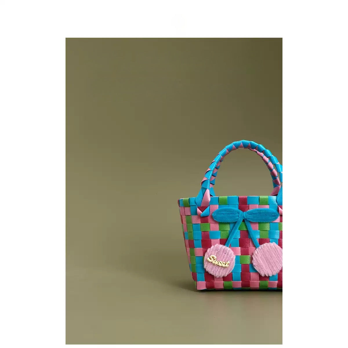 Fashion Teen Cherry Woven Handbag