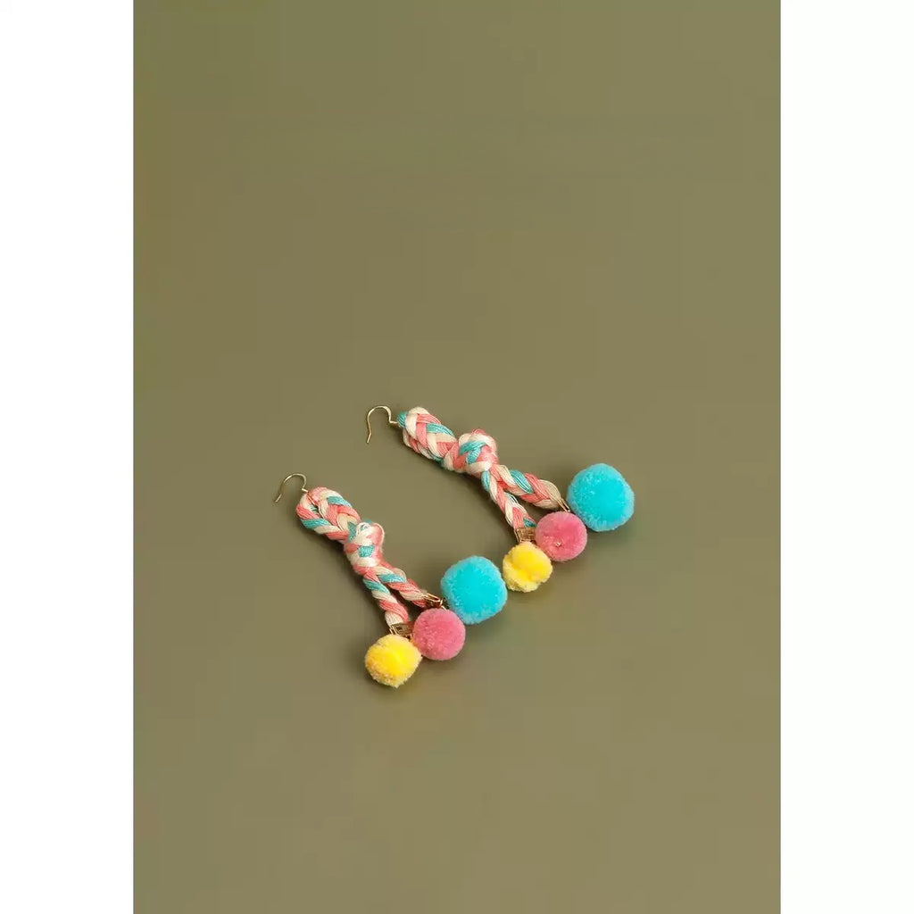 Colorful Pom Pom Earrings