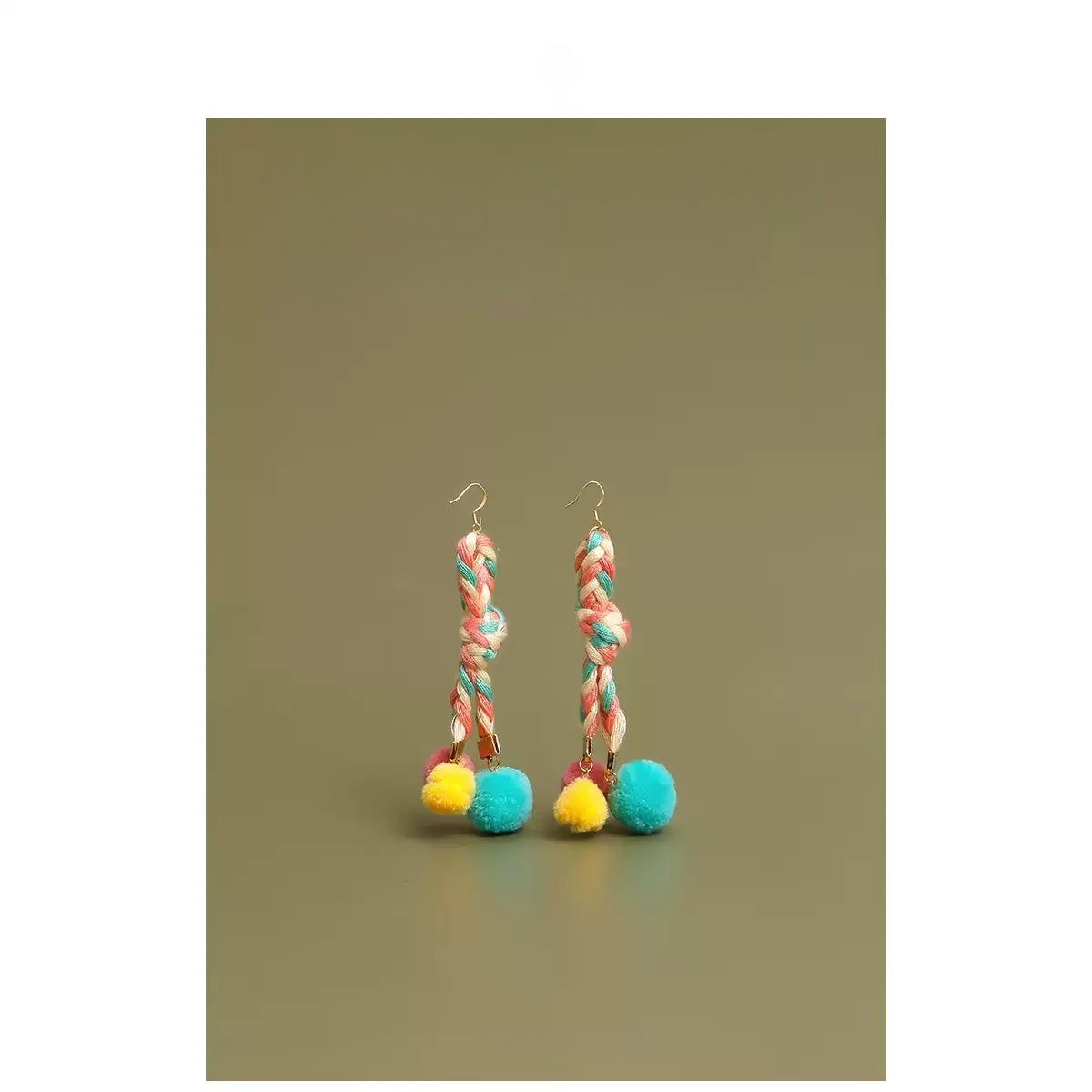 Colorful Pom Pom Earrings