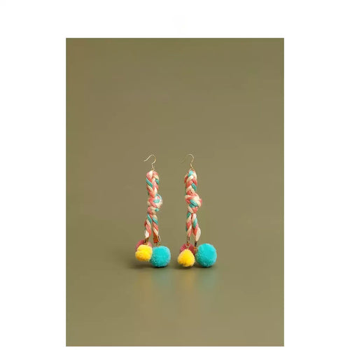 Colorful Pom Pom Earrings