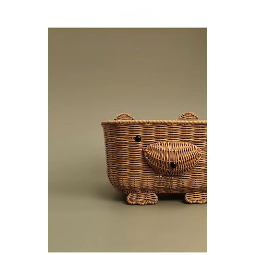 Cute Puppy Bear Woven Storage Basket
