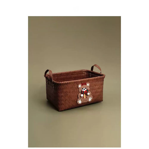 Cute Bear Shaped Rattan Storage Basket