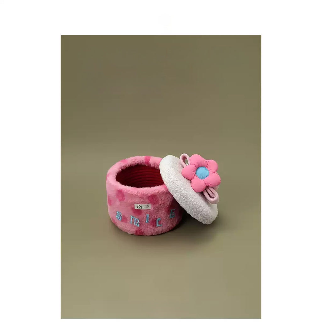 Sweet Floral Cute Cotton Rope Storage Basket