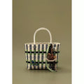 Retro Childhood Rocking Horse Decor Woven Basket Bag