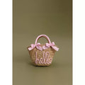 Straw Woven Basket Bag With Bow Knot