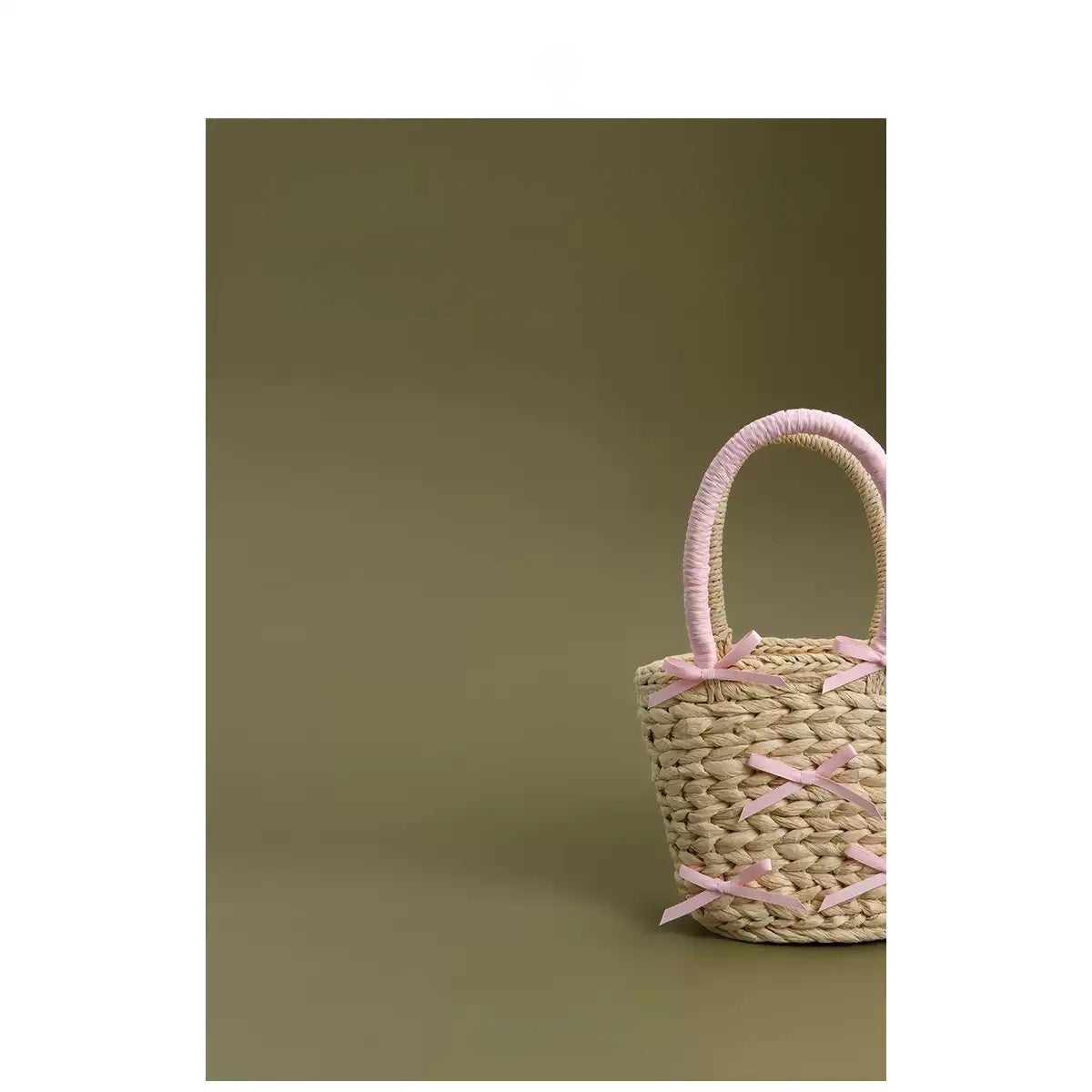Summer Sweet Bow Woven Handbag