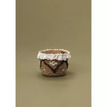 Natural Typha Grass Woven Storage Basket with Lace Ruffle Trim