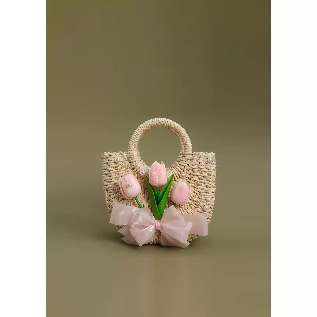 Summer Tulip Straw Woven Bag