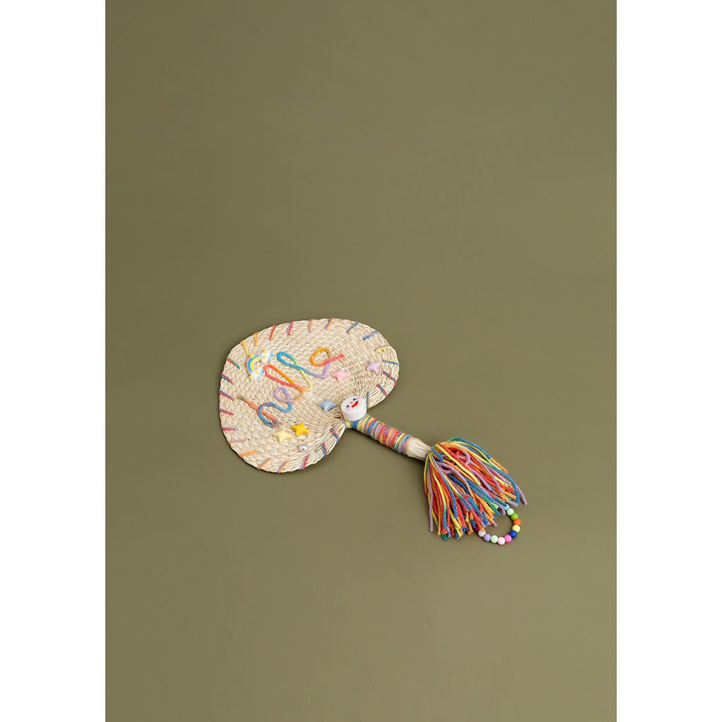 Summer Colorful Heart Palm Hand Fan