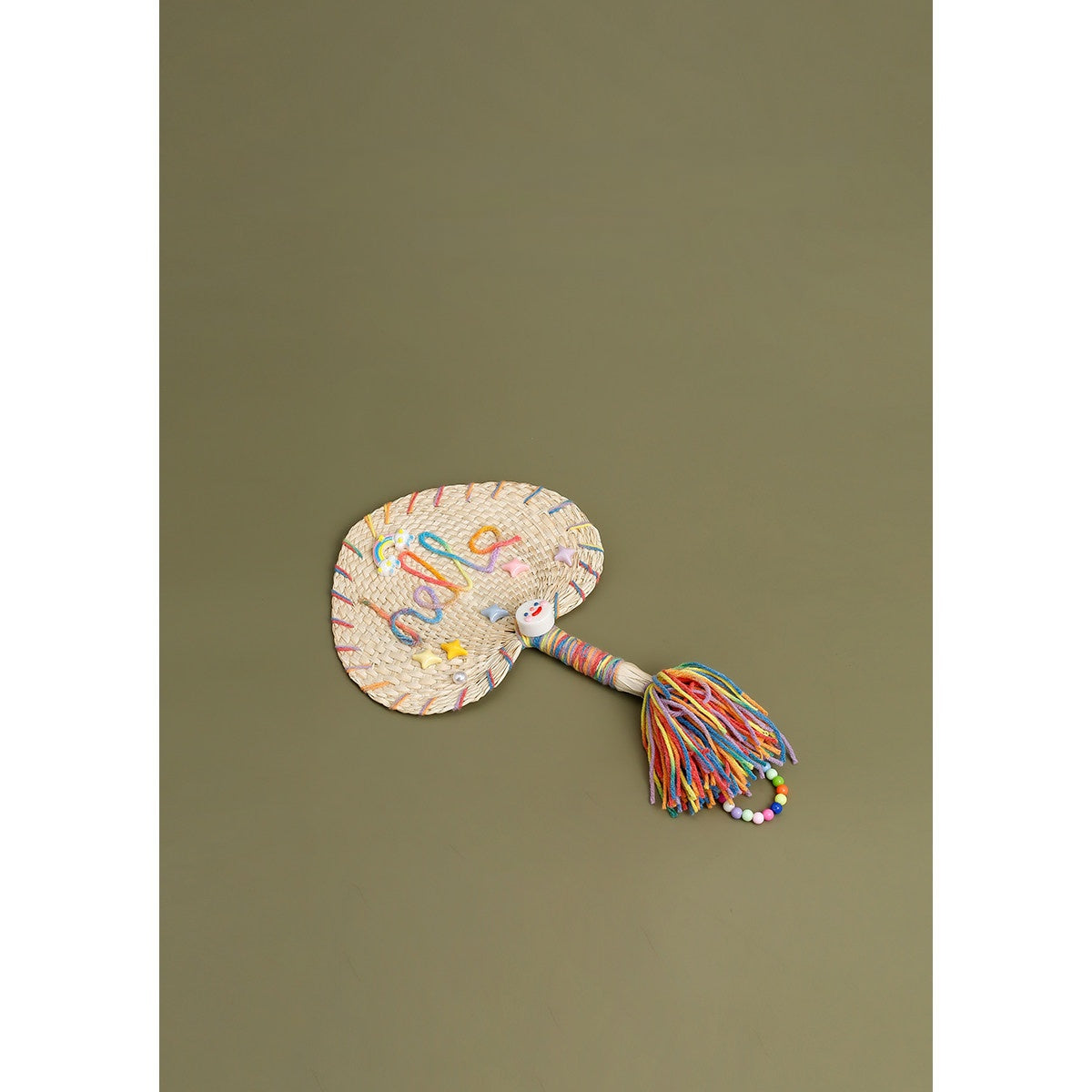 Summer Colorful Heart Palm Hand Fan