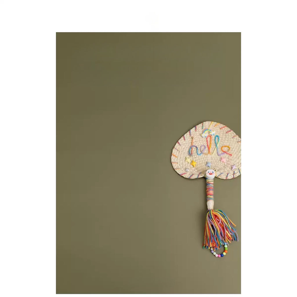 Summer Colorful Heart Palm Hand Fan