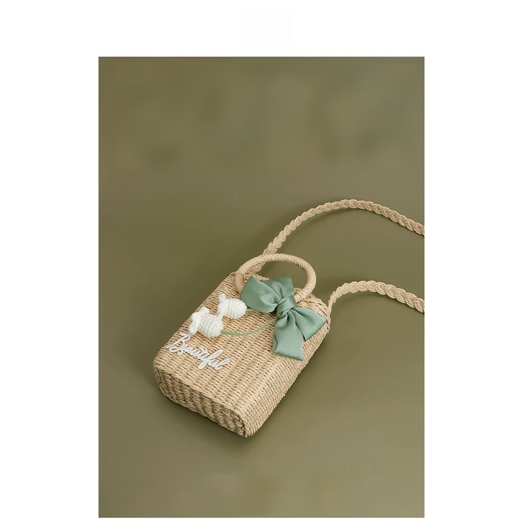 Lily of the Valley Rattan Handbag