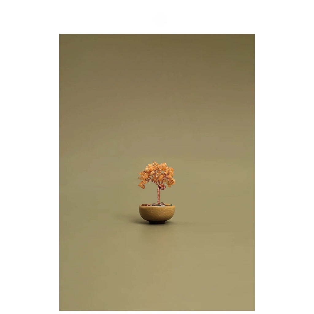 Mini Natural Citrine Money Tree Feng Shui Tabletop Ornament