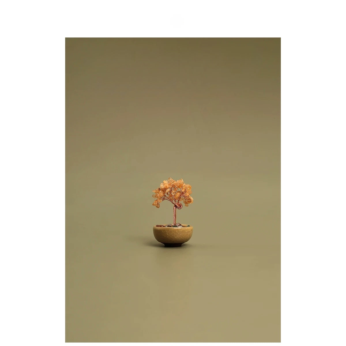 Mini Natural Citrine Money Tree Feng Shui Tabletop Ornament