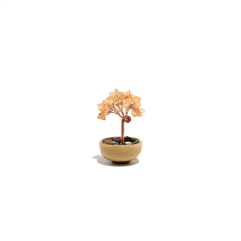 Mini Natural Citrine Money Tree Feng Shui Tabletop Ornament