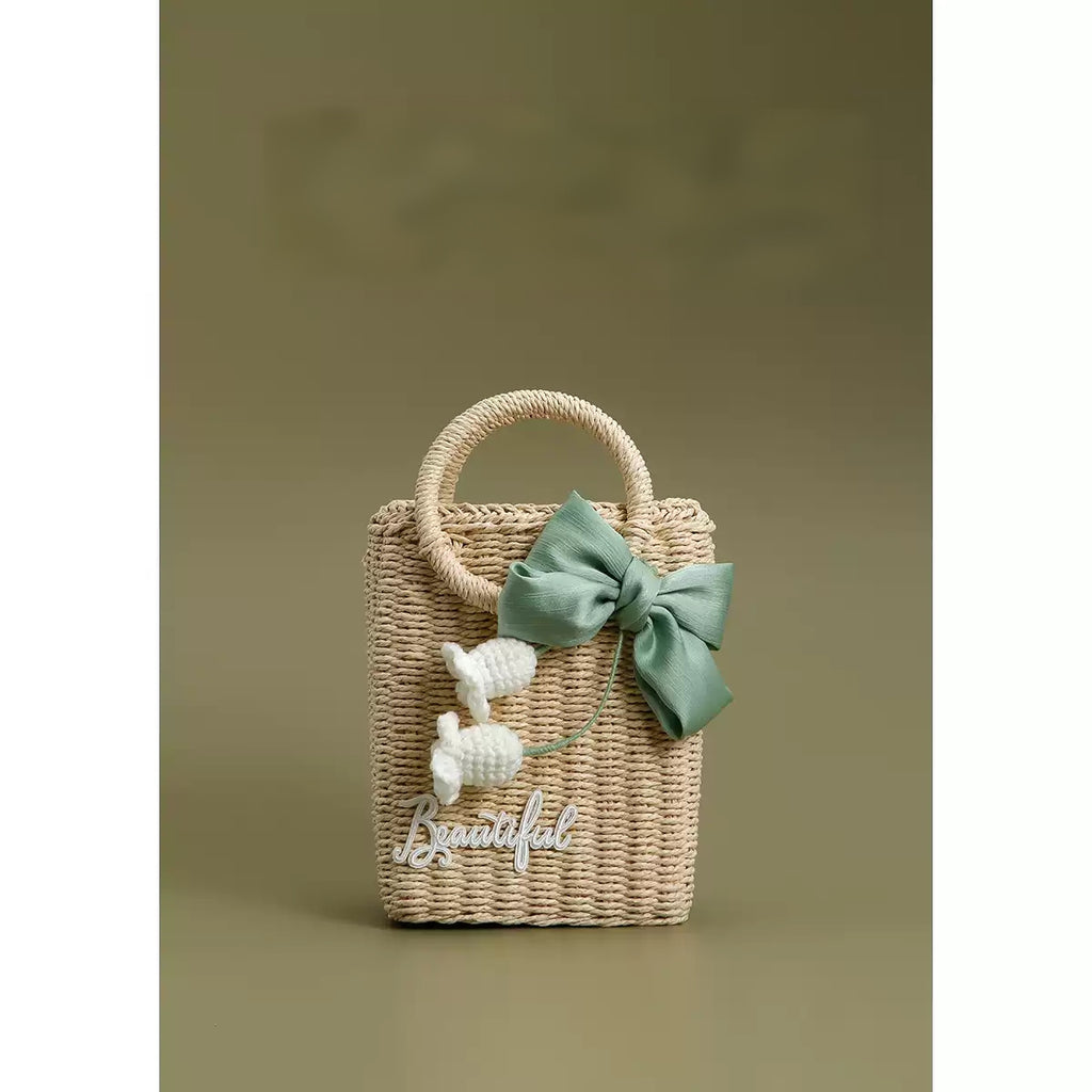 Lily of the Valley Rattan Handbag