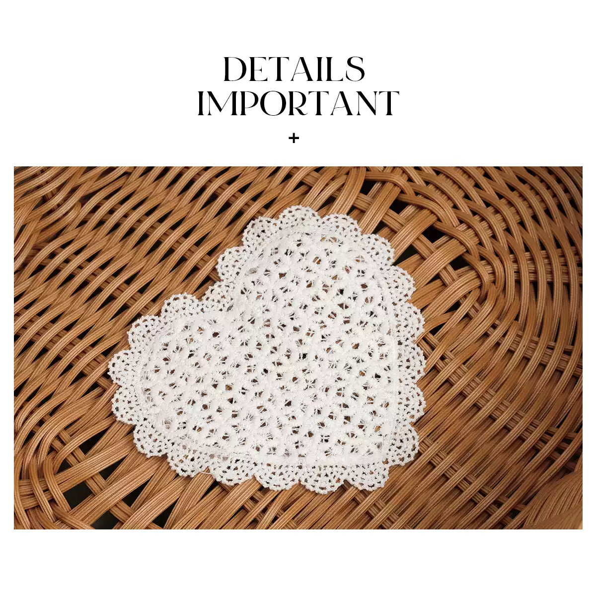 Heart Lace Trim Woven Storage Basket