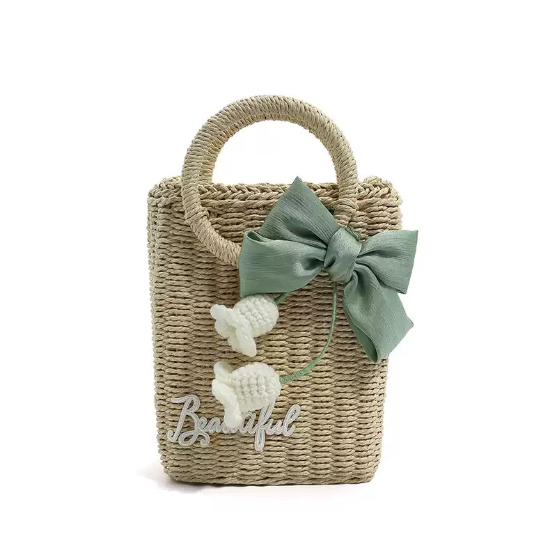 Lily of the Valley Rattan Handbag