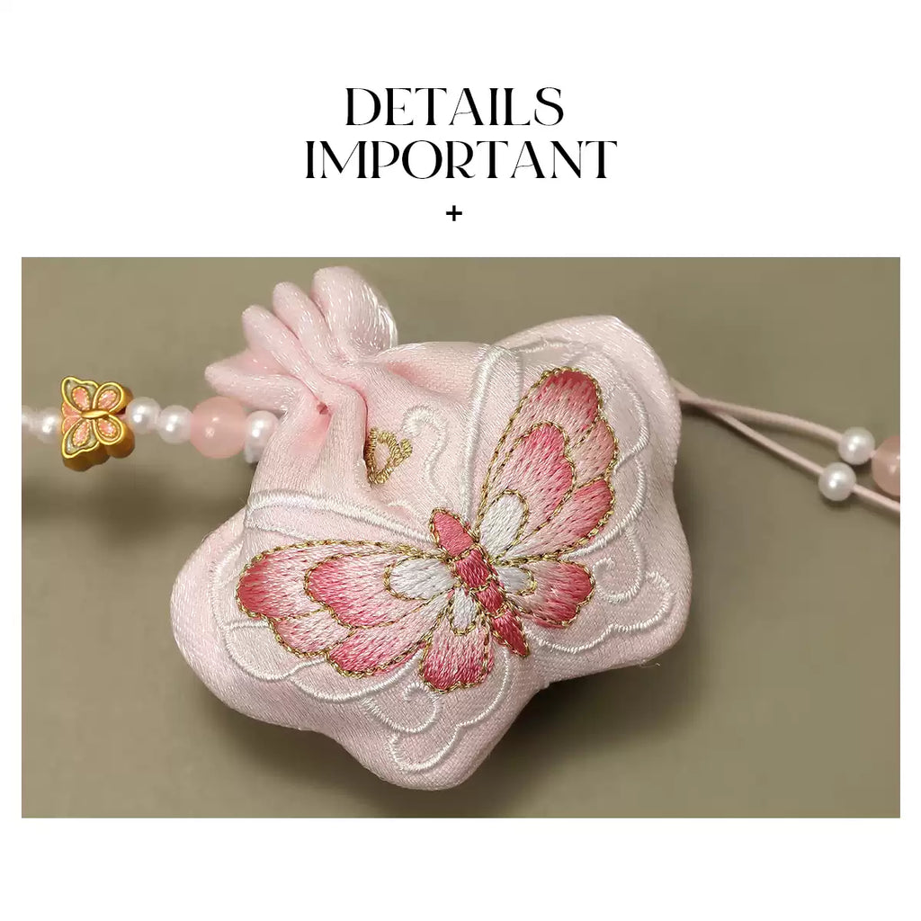 Embroidered Butterfly Sachet Pendant